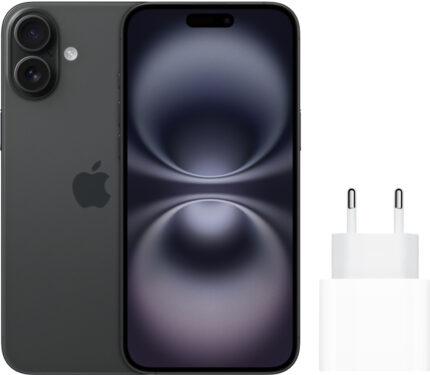 Apple iPhone 16 128GB Zwart + Apple Snellader