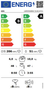 AEG LWR9506BN4 AbsoluteCare - 10/6 kg