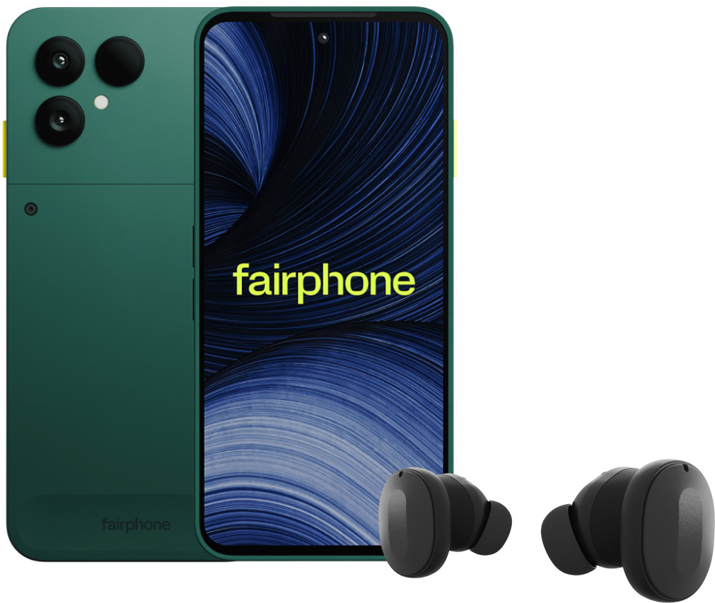 Fairphone 6+ 256GB Groen 5G + Fairbuds Wireless Zwart