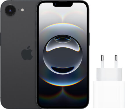 Apple iPhone 16e 128GB Zwart + Apple Snellader