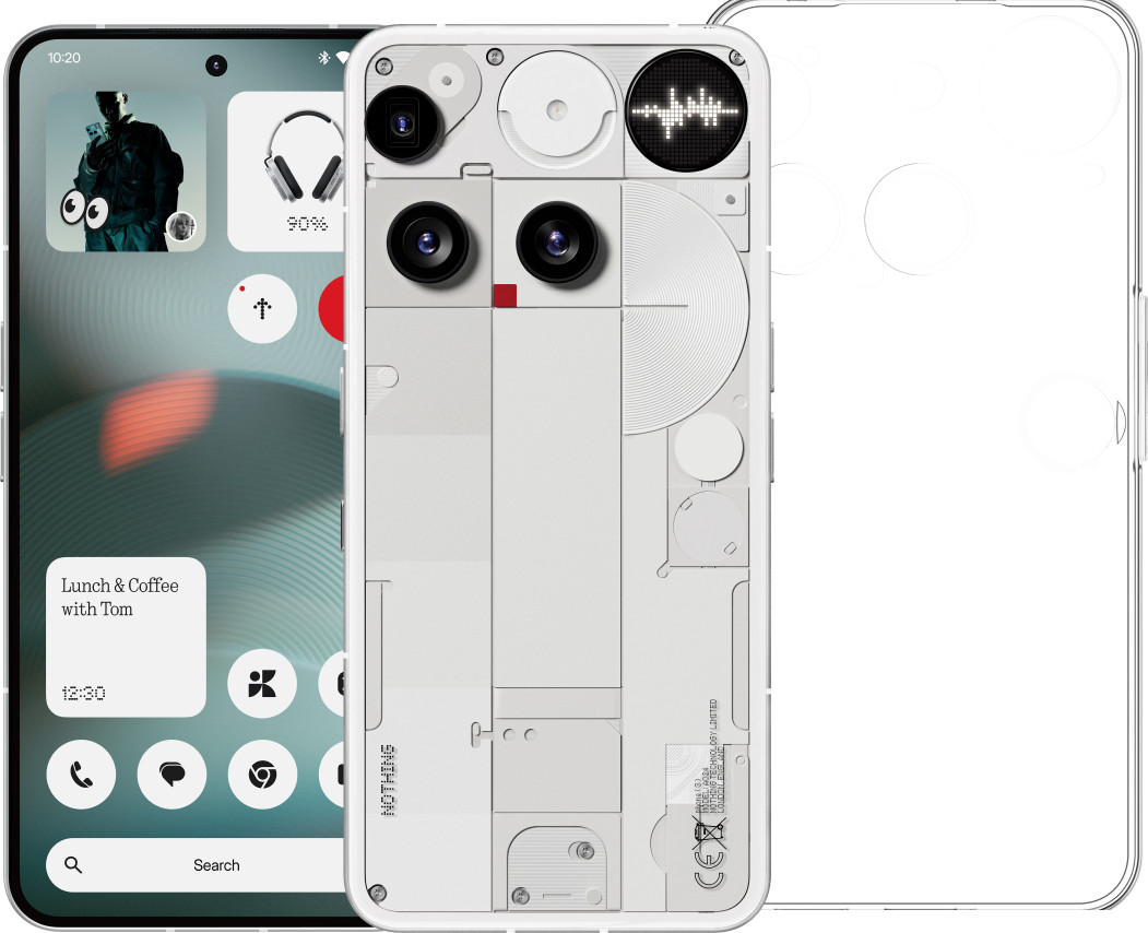 Nothing Phone (3) 512GB Wit 5G + Just in Case Back Cover Transparant